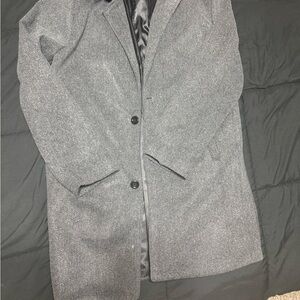 Gray Wool Blend Coat